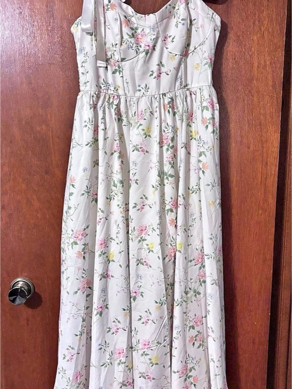 SHEIN Floral Maxi Dress in White & Pink Size LARGE NWT